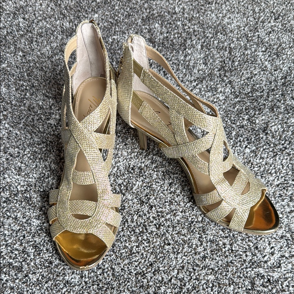 Marc Fisher Strappy Gold Heels